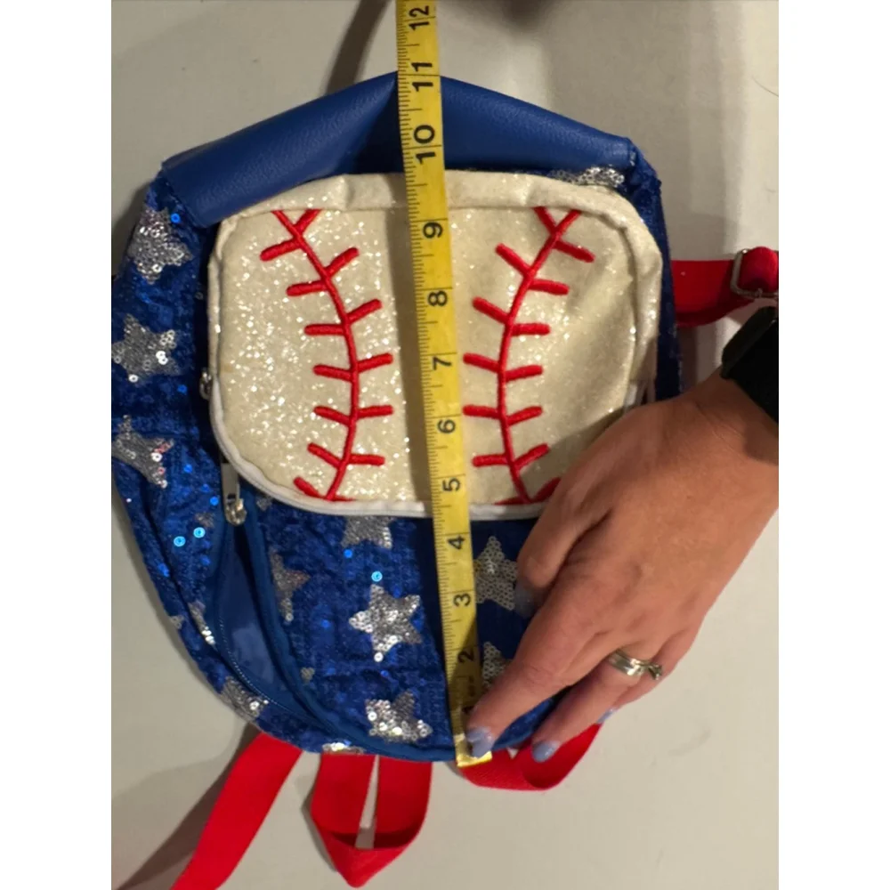 Girls JoJo Siwa Baseball Backpack Small Blue Red